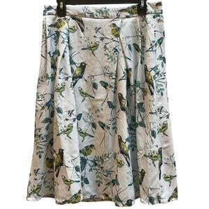 Women Skirt - Stretchy Waist - Size L - Bird Nature Spring